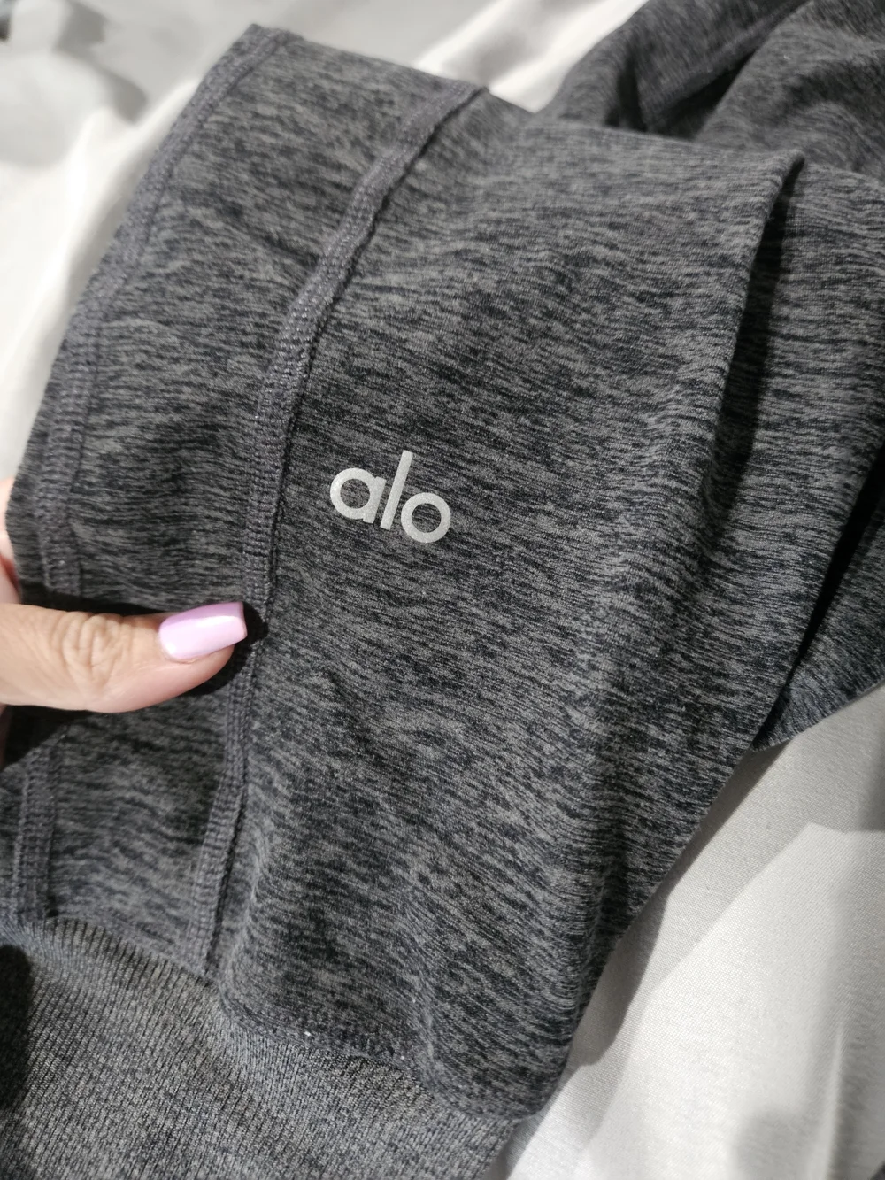 Alo High-Waist Ribbed Ankle Leggings - Dark Gray